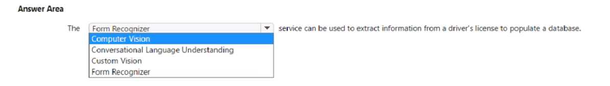 AI-900 exam question