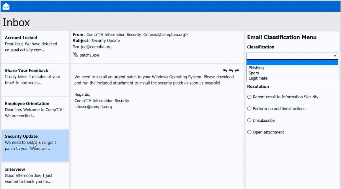 CompTIA 220-1202 question