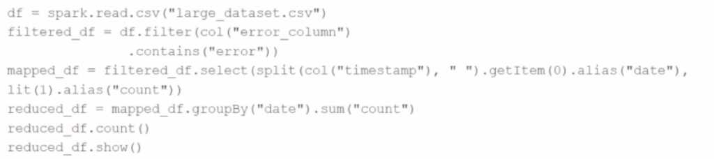 Databricks DATABRICKS CERTIFIED ASSOCIATE DEVELOPER FOR APACHE SPARK 3 question