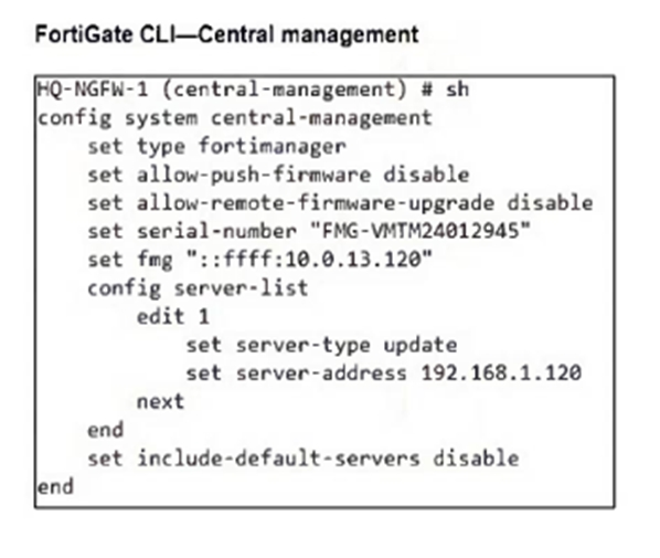 Fortinet NSE6 FMG AD 7 question