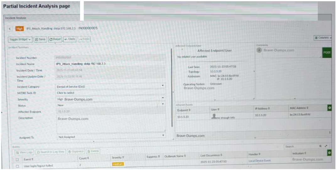 Fortinet NSE6 OTS AR 7.6 question