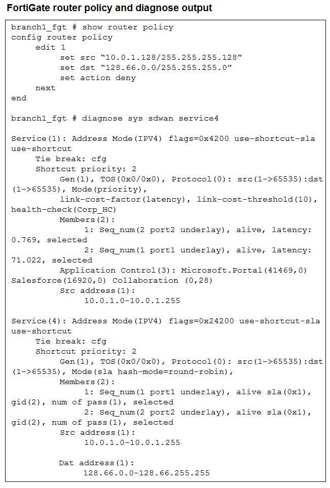 Fortinet NSE6 SDW AD 7.6 question