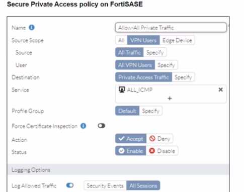 Fortinet NSE7 SSE AD 25 question
