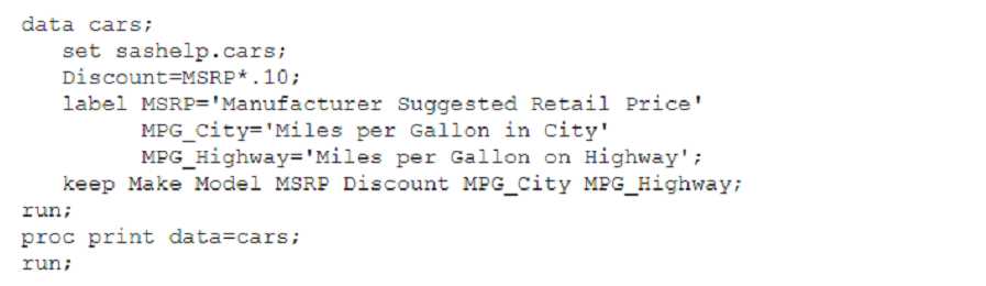 SAS A00 215 question